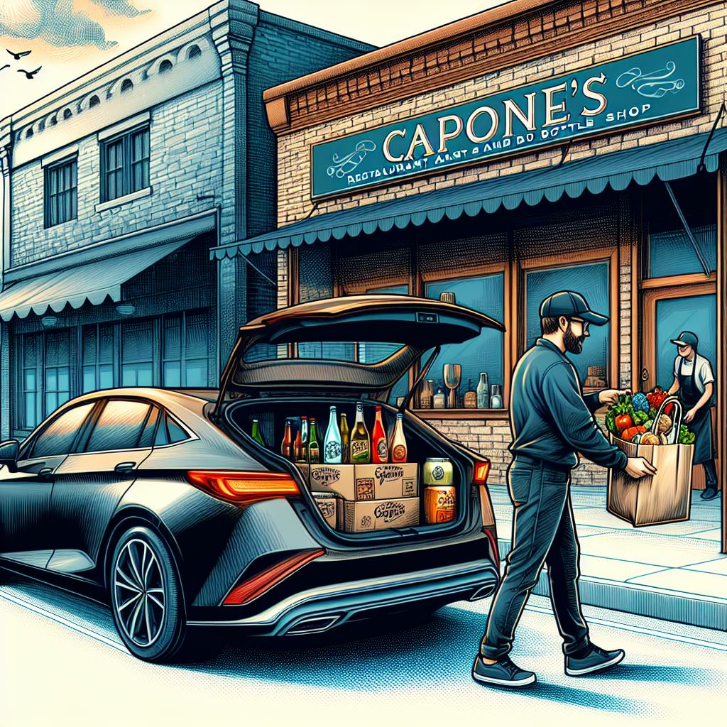 Experience the ease of Capone's curbside pickup, where gourmet delights and craft beers meet you right at your car.