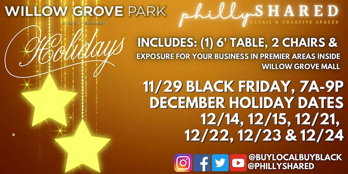 Celebrate Black Friday with Local Vendors at Willow Grove Mall